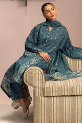TEAL DUST-3PC PRINTED LAWN SUIT