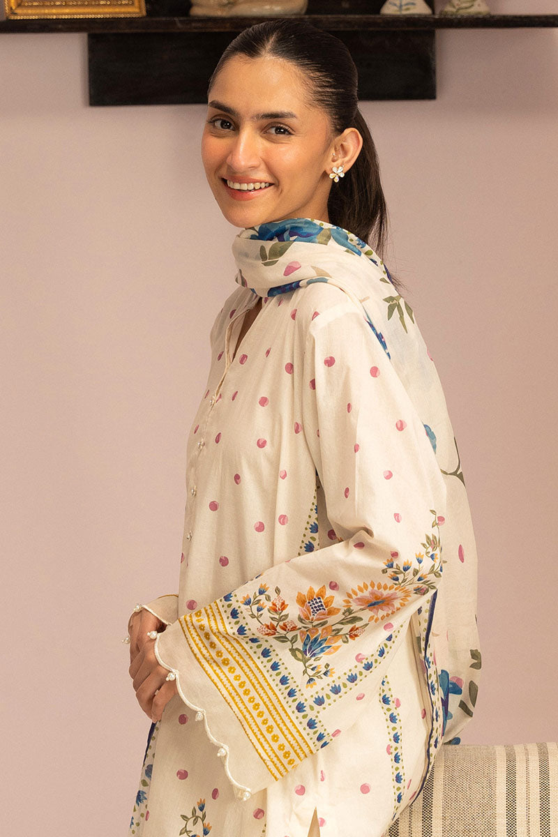 WHIMSICAL BLOOM-3PC PRINTED LAWN SUIT