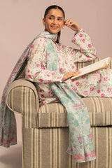 TROPICAL GEM-3PC PRINTED LAWN SUIT