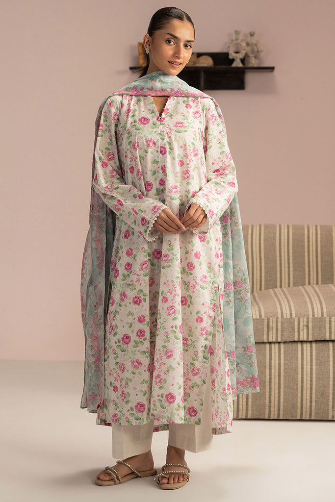 TROPICAL GEM-3PC PRINTED LAWN SUIT