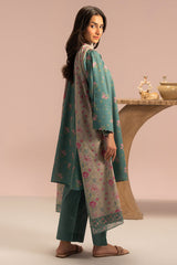 VERDANT CHARM-3PC PRINTED LAWN SUIT