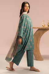 VERDANT CHARM-3PC PRINTED LAWN SUIT