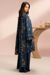 MIDNIGHT BLOSSOM-3PC PRINTED LAWN SUIT