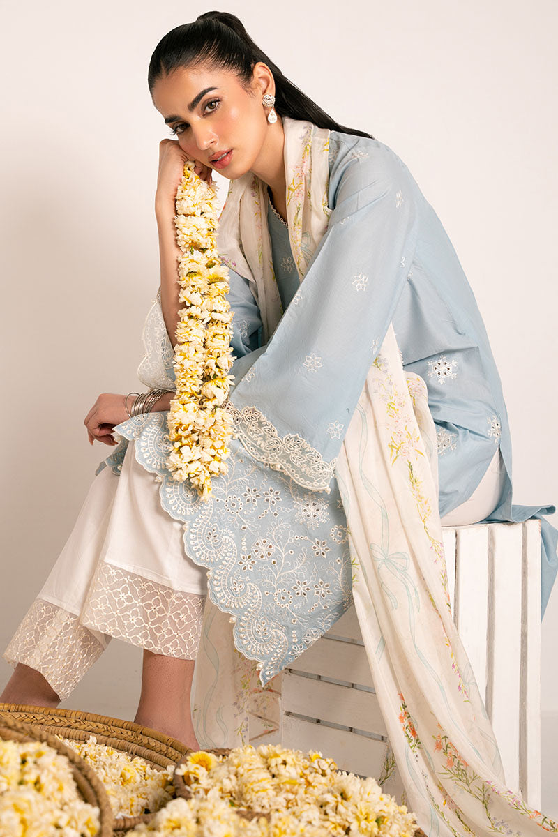 SHELL BLUE-2PC (SHIRT & DUPATTA)