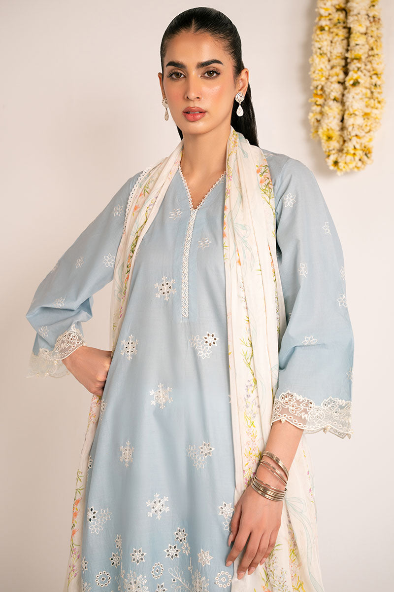 SHELL BLUE-2PC (SHIRT & DUPATTA)