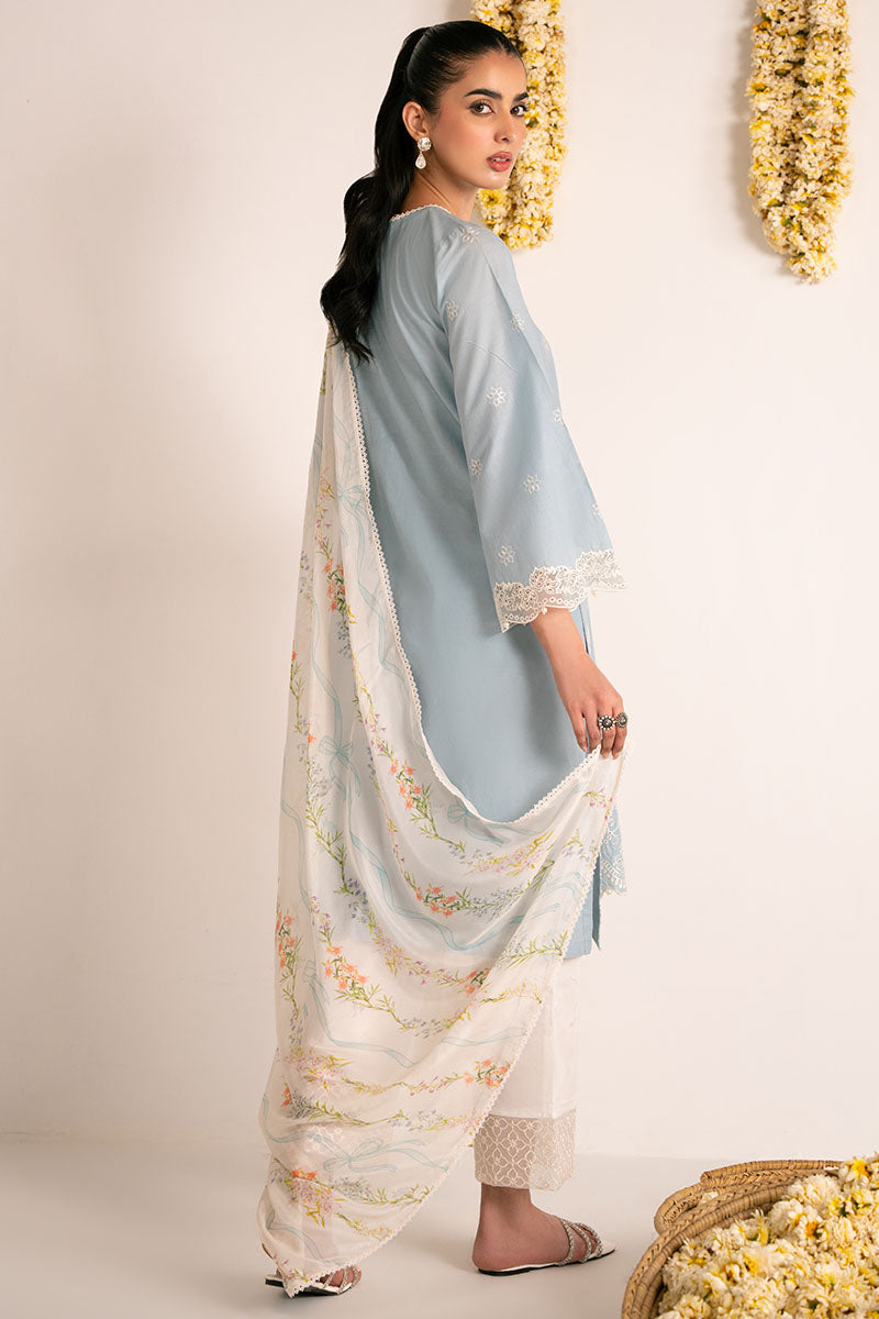 SHELL BLUE-2PC (SHIRT & DUPATTA)