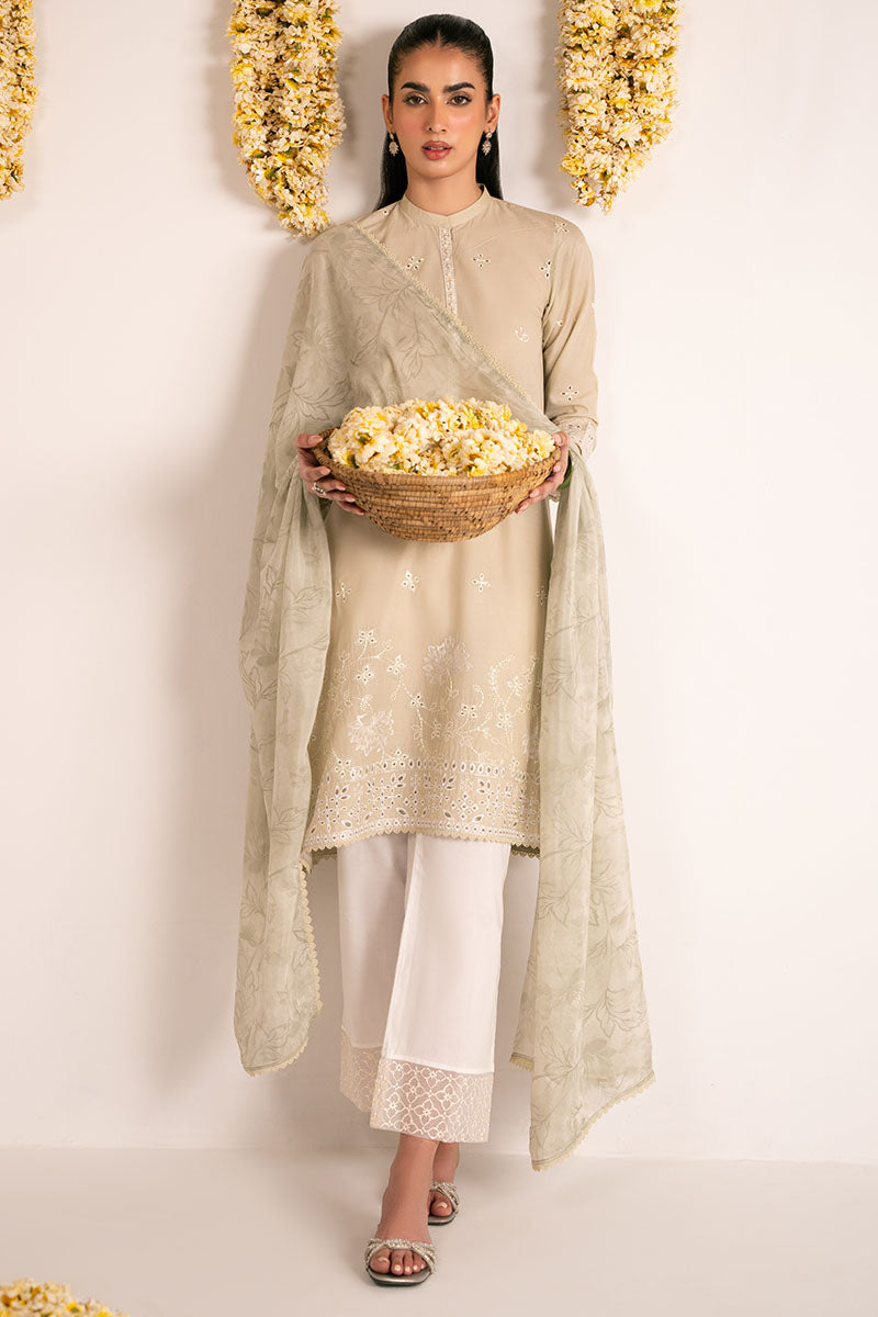 DUSTY AQUA-2PC (SHIRT & DUPATTA)