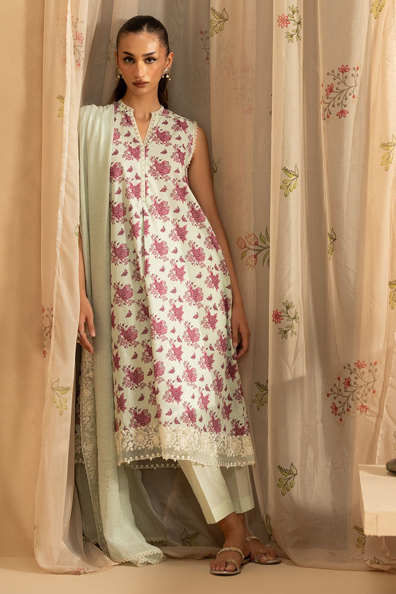 PISTACHIO DUST- 3PC EMBROIDERED LAWN SUIT