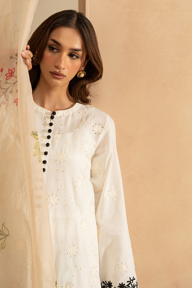 MUTED PEARL- 3PC EMBROIDERED LAWN SUIT