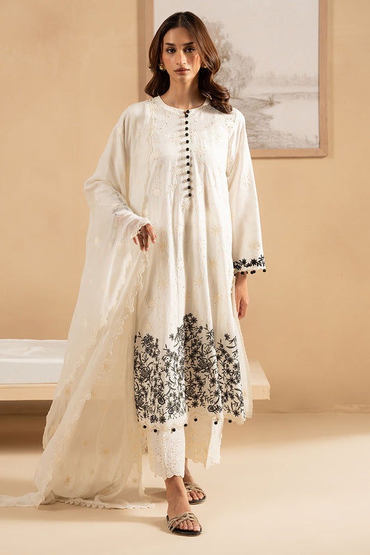 MUTED PEARL- 3PC EMBROIDERED LAWN SUIT