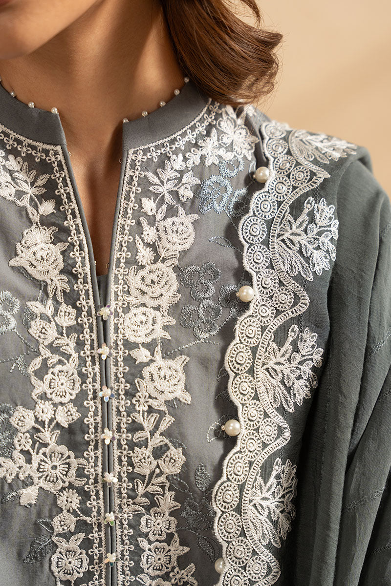 SOFT GRAPHITE-3PC (SHIRT, TROUSER & DUPATTA)