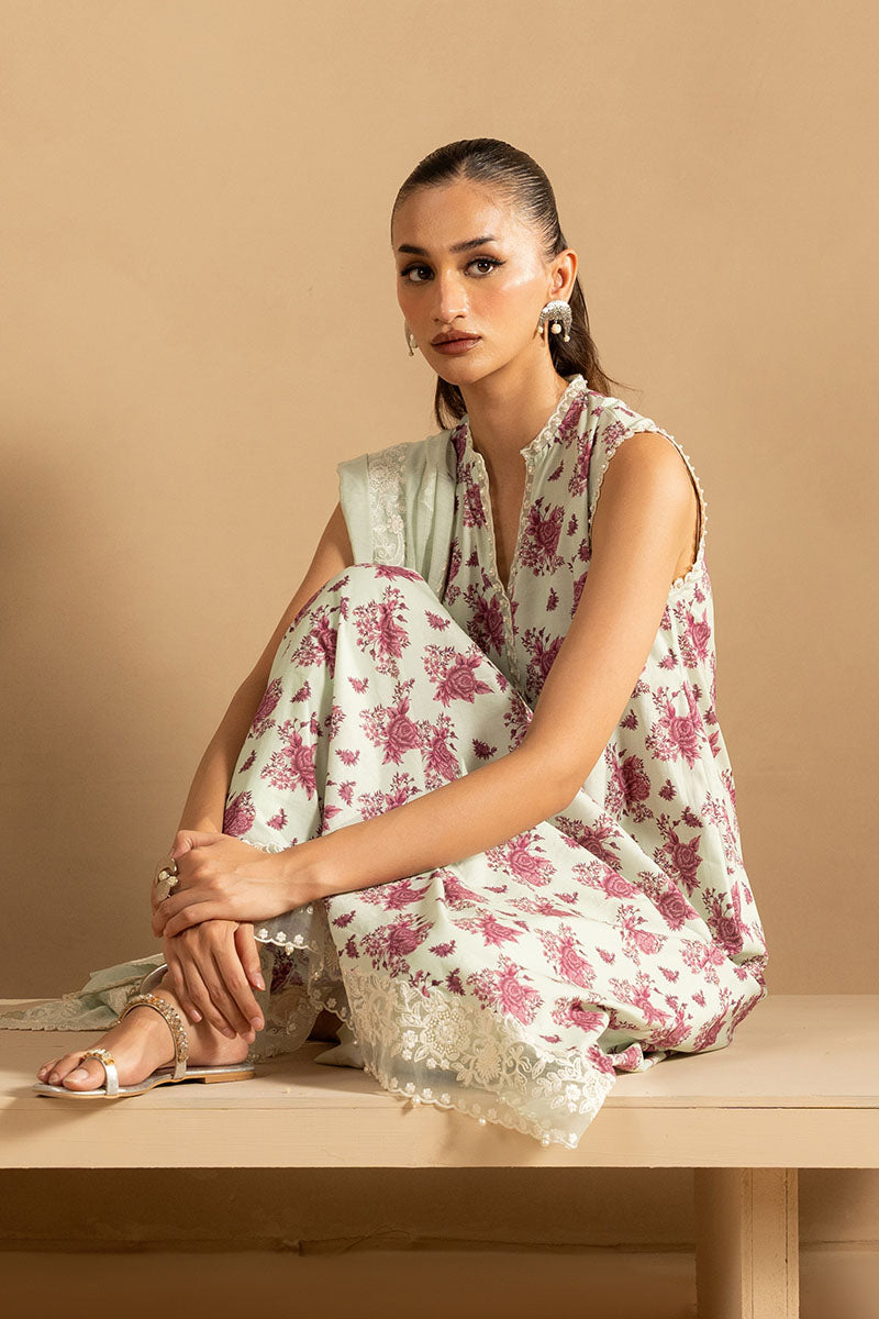 PISTACHIO DUST- 3PC EMBROIDERED LAWN SUIT