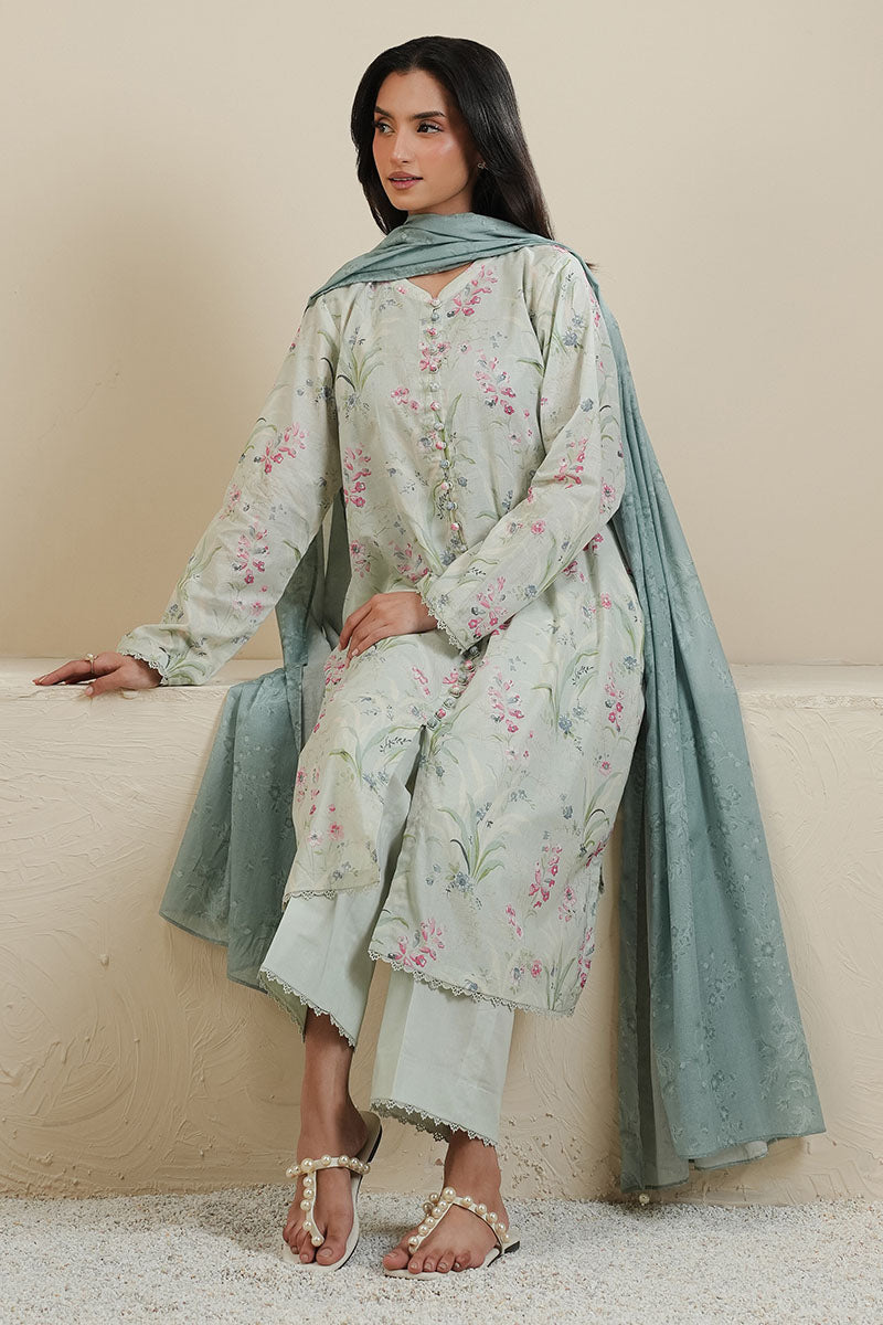 FLORAL GLINT-3PC PRINTED LAWN SUIT
