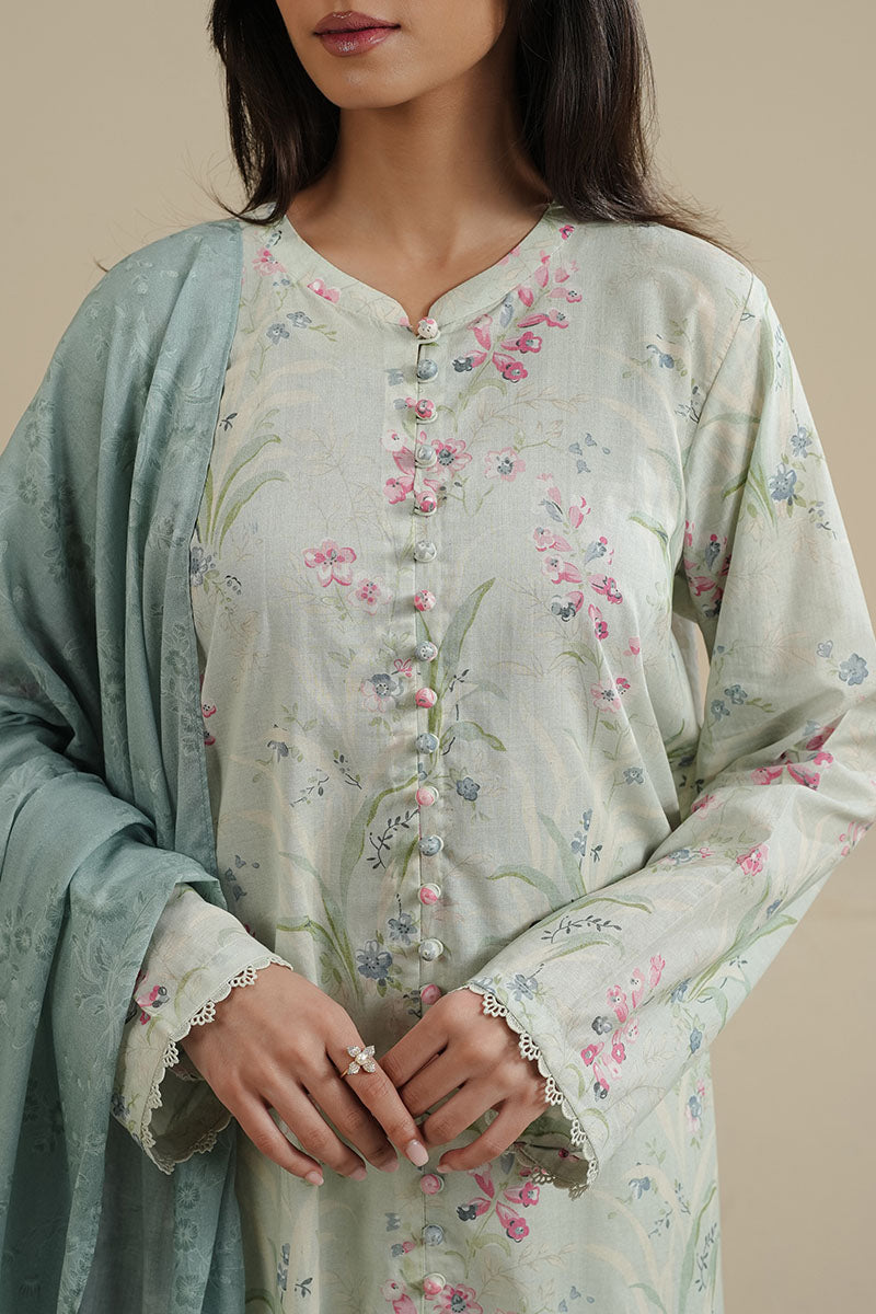 FLORAL GLINT-3PC PRINTED LAWN SUIT