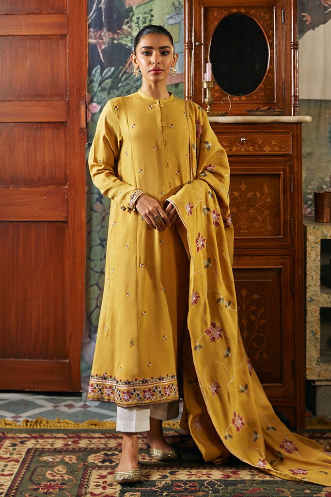MUSTARD GLORY-2 PIECE MARINA EMBROIDERED SUIT