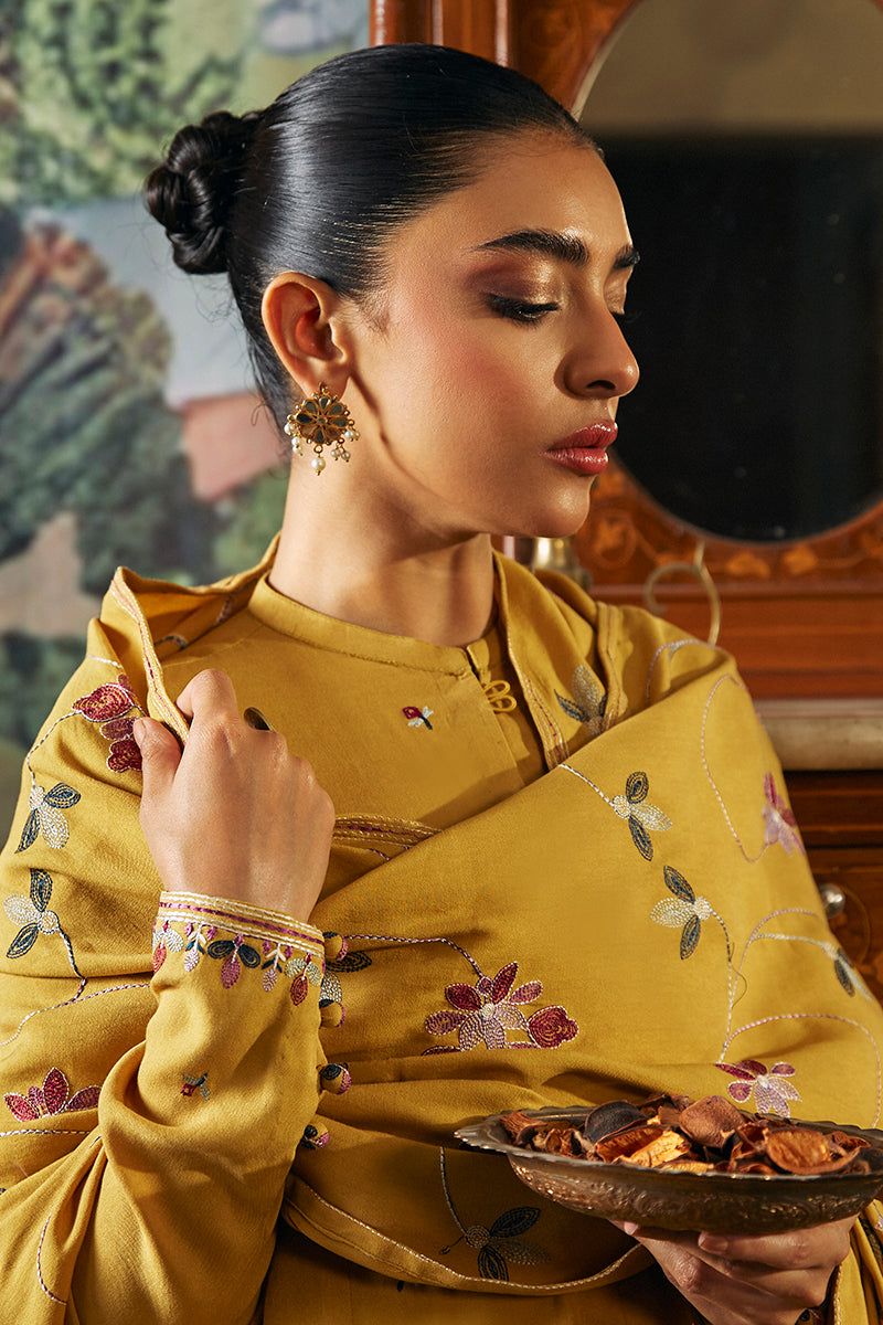 MUSTARD GLORY-2 PIECE MARINA EMBROIDERED SUIT