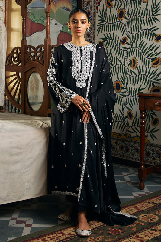 BLACK DEW-2 PIECE MARINA EMBROIDERED SUIT