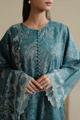 MIDNIGHT TWILIGHT-3PC PRINTED LAWN SUIT