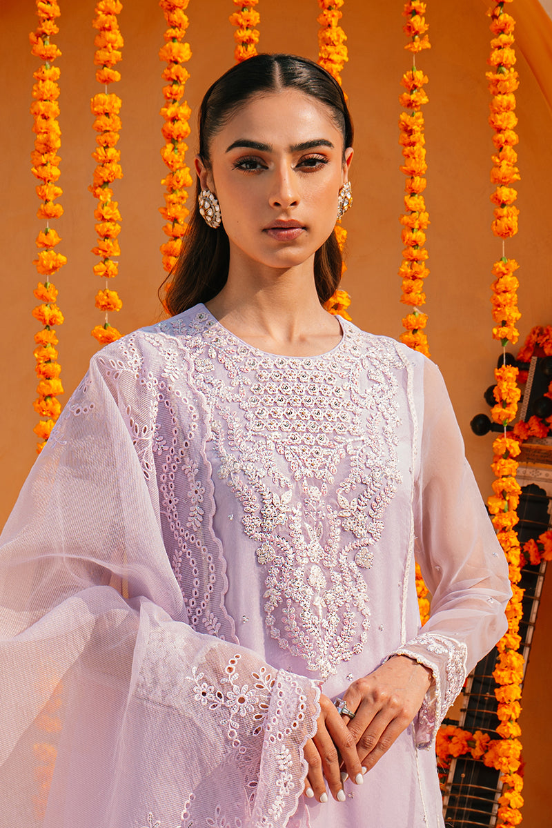 LILAC WHISPER-2 PIECE ORGANZA EMBROIDERED SUIT