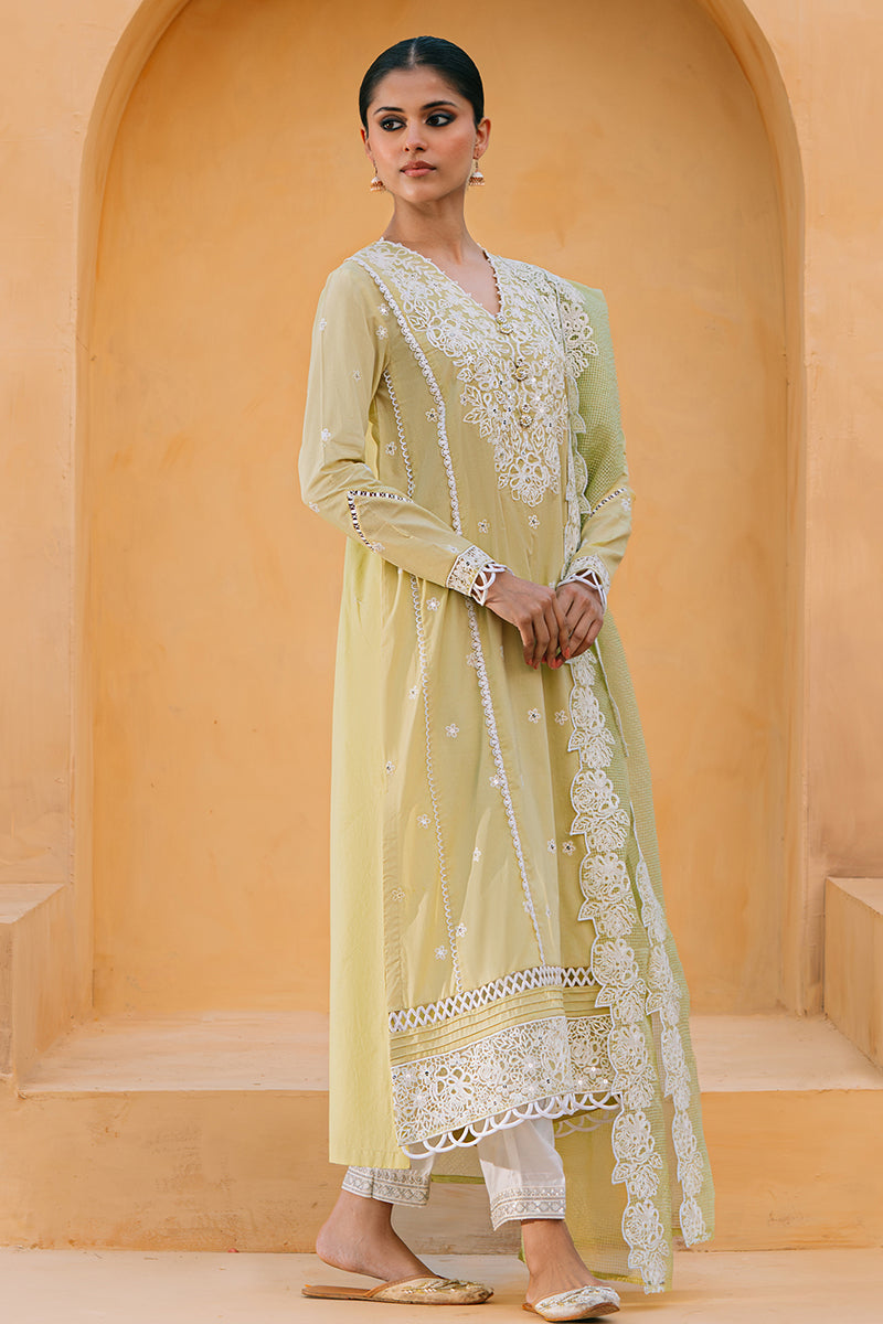 LIME WHISPER-2 PIECE (SHIRT & DUPATTA)