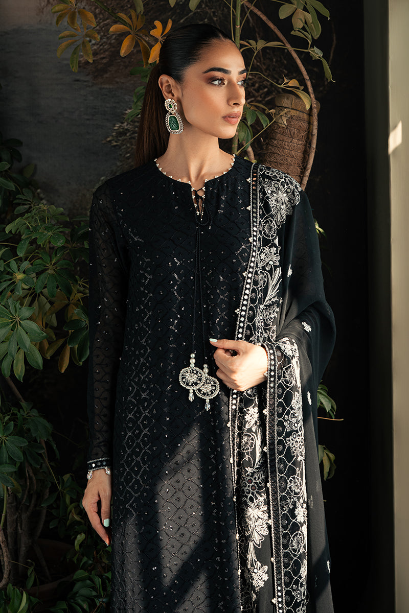 ONYX ZEST-4PC CHIFFON EMBROIDERED SUIT
