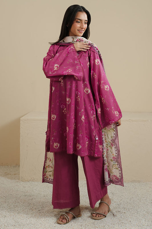 MYSTIC ROSE-3PC PRINTED LAWN SUIT