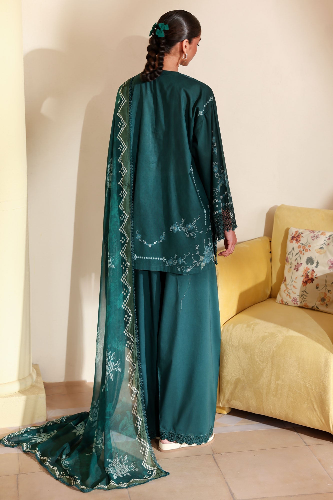 AQUA LUXE-3PC PRINTED LAWN SUIT