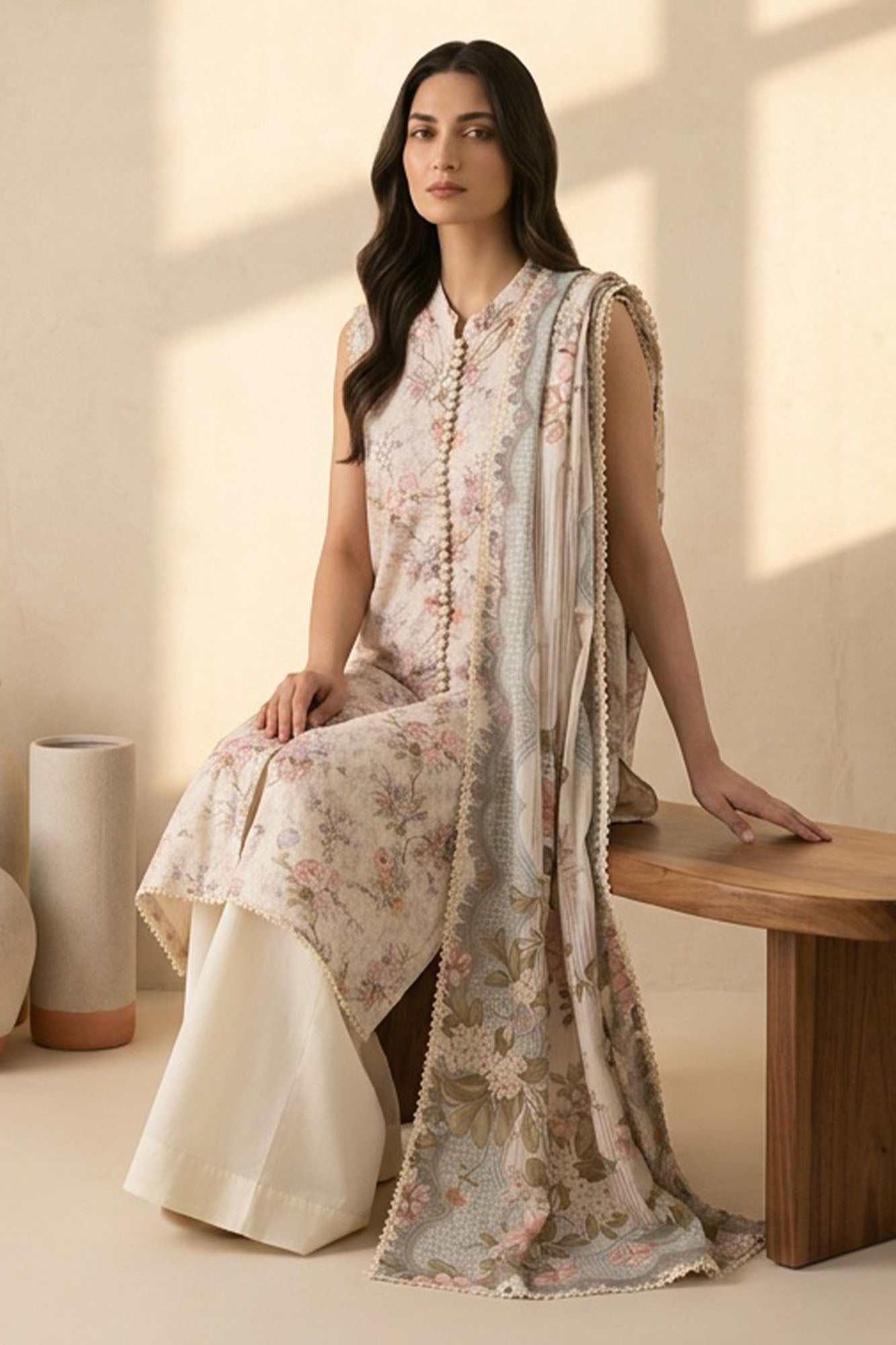 VINTAGE AURA-3 PIECE PRINTED LAWN SUIT