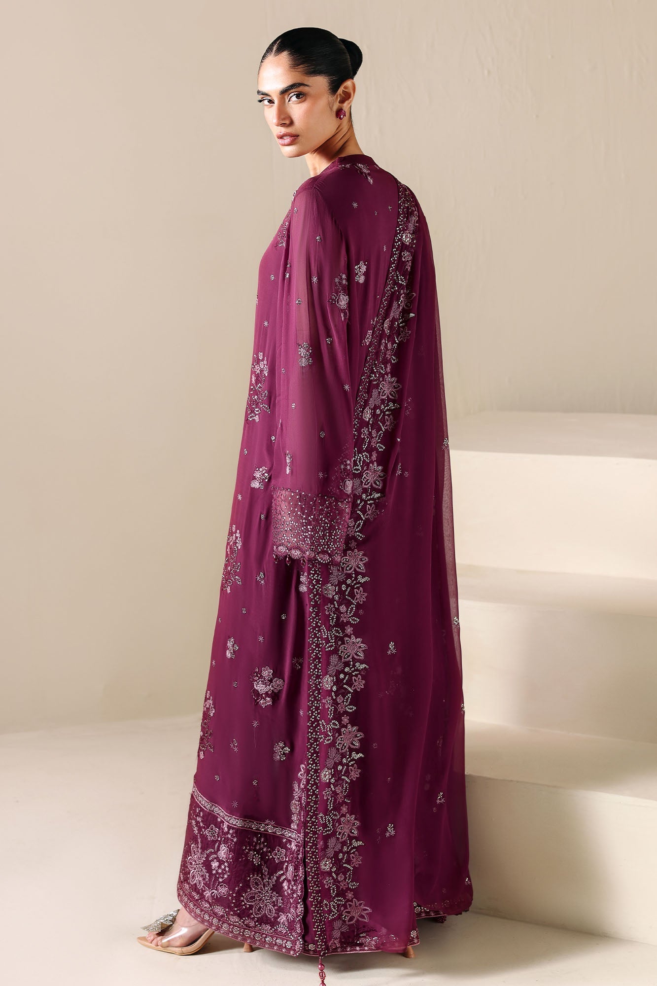 RUBY GARNET-4PC CHIFFON EMBROIDERED SUIT