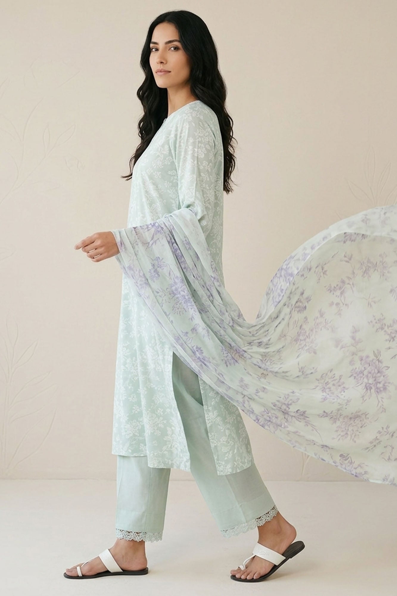 HARBOR GRAY-3 PIECE PRINTED LAWN SUIT