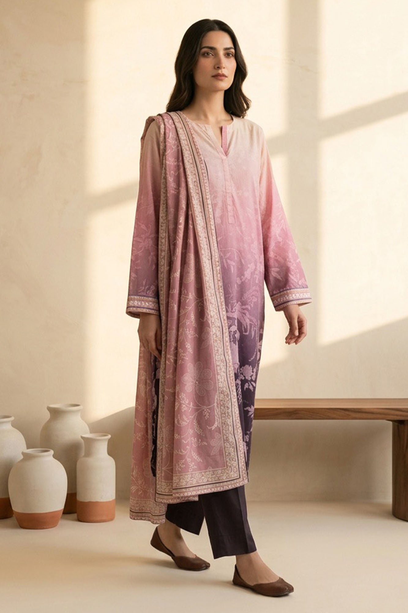 ORCHID BLUSH-3 PIECE PRINTED LAWN SUIT