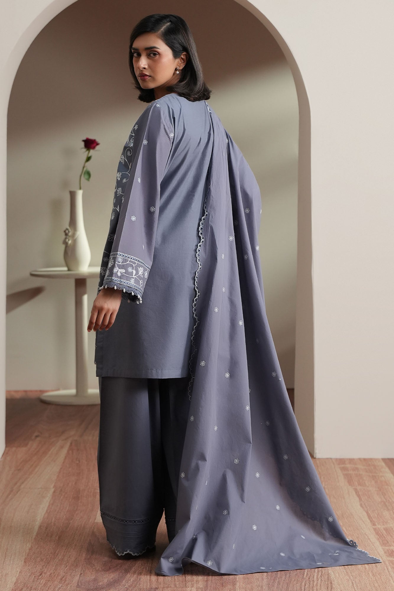 SLATE PATELS -3PC EMBROIDERED LAWN SUIT
