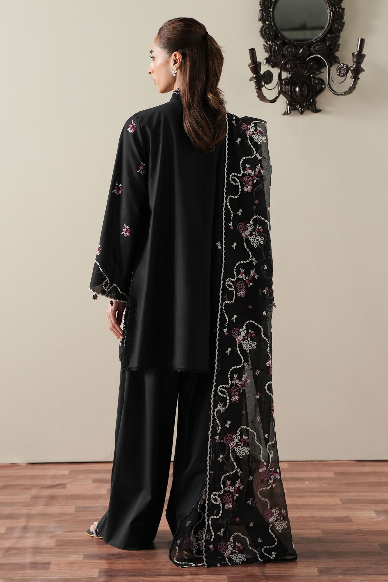 EBONY MIST-3PC EMBROIDERED SUIT