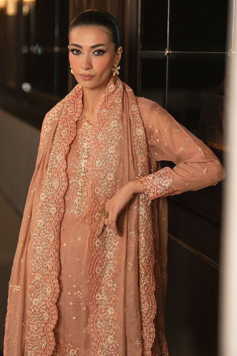 RUSTIC DEW-4PC EMBROIDERED TISSUE SUIT