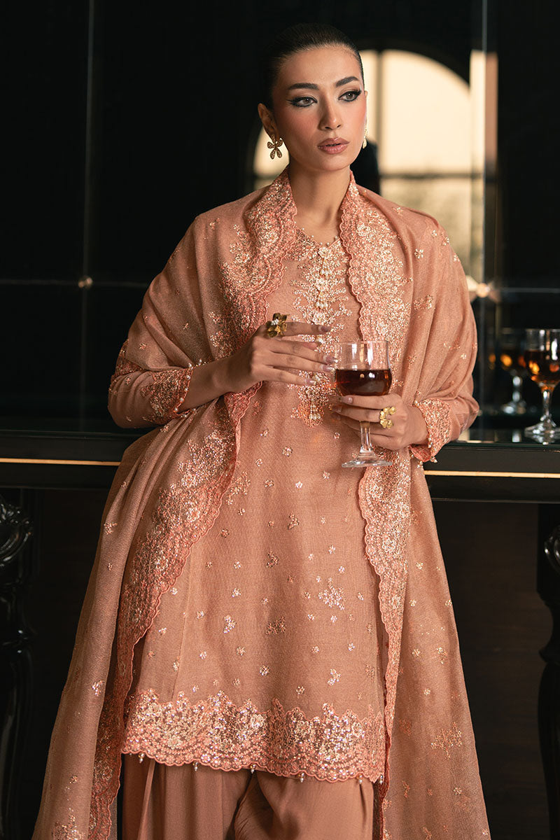 RUSTIC DEW-4PC EMBROIDERED TISSUE SUIT