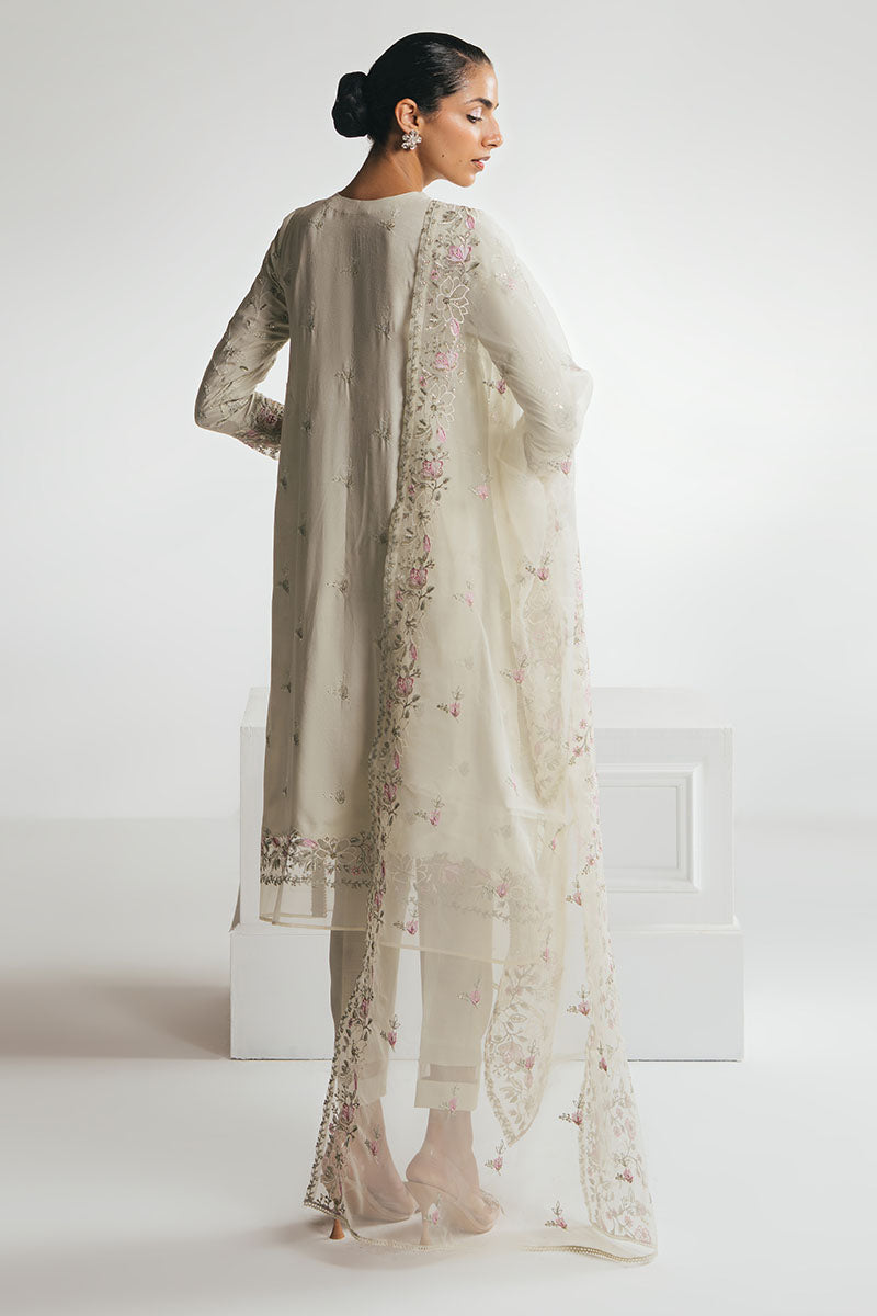 HONEYDEW MIST-3PC EMBROIDERED SILK SUIT