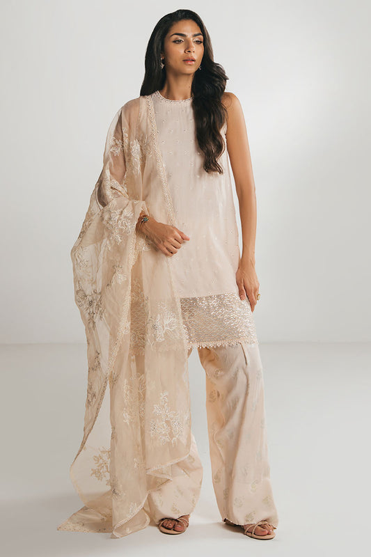 PEACH WHIP-3PC EMBROIDERED SILK SUIT