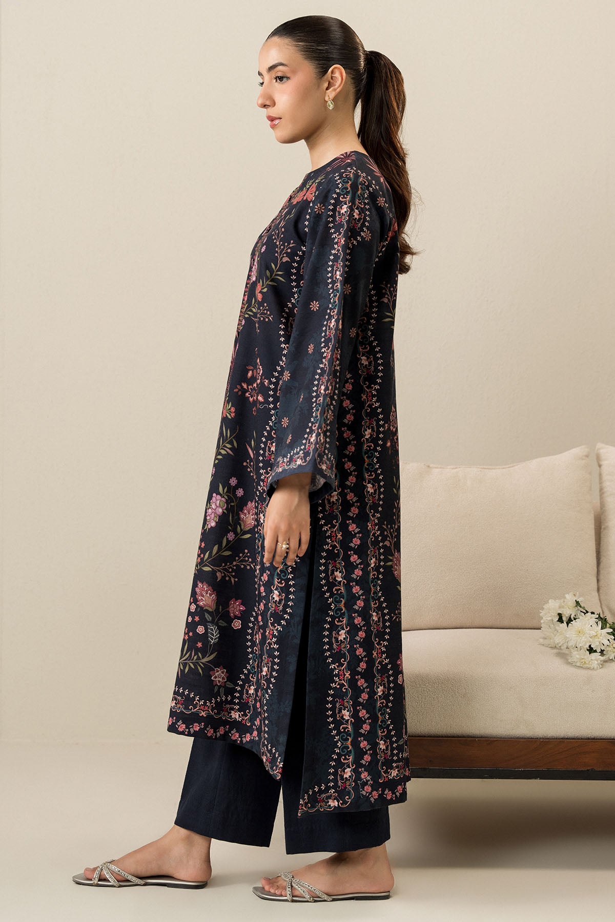 MIDNIGHT PEARL-2PC KHADDAR PRINTED SUIT