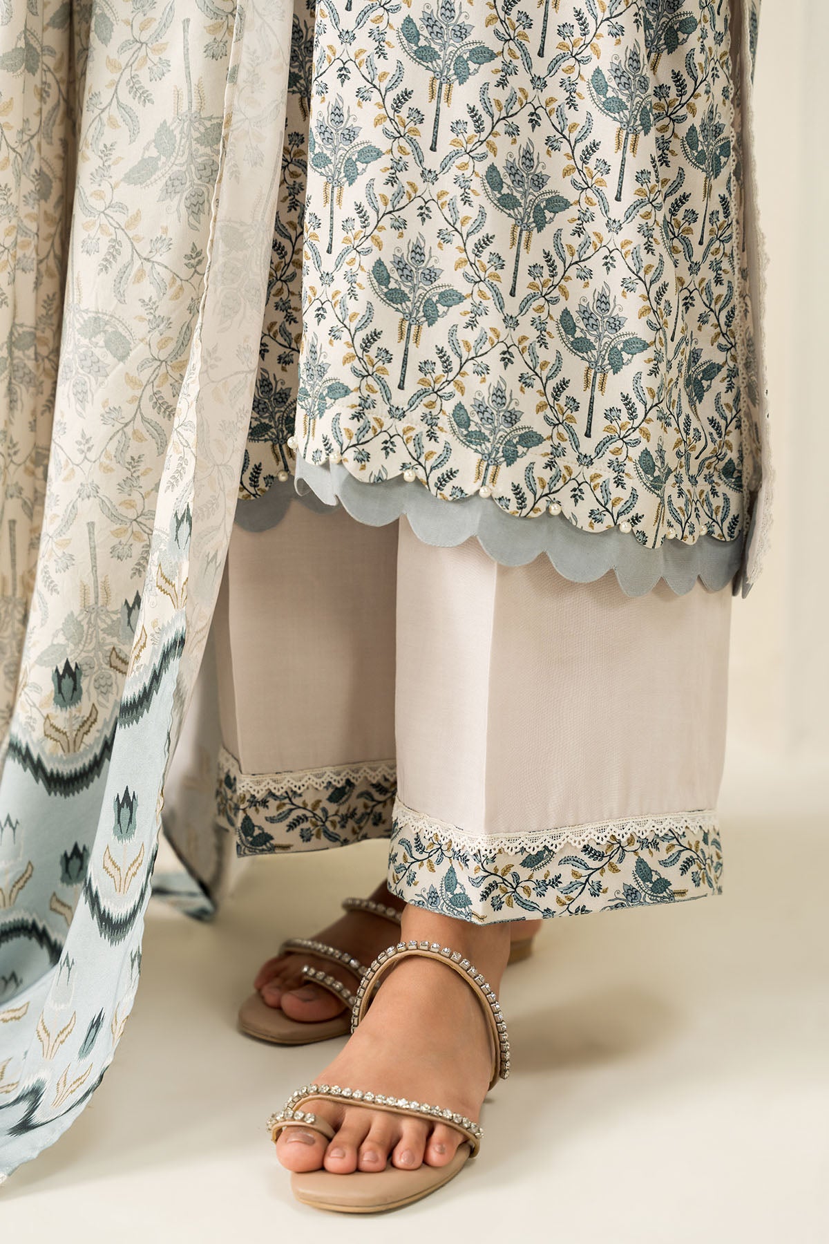 COCONUT HAZE-3PC LINEN PRINTED SUIT