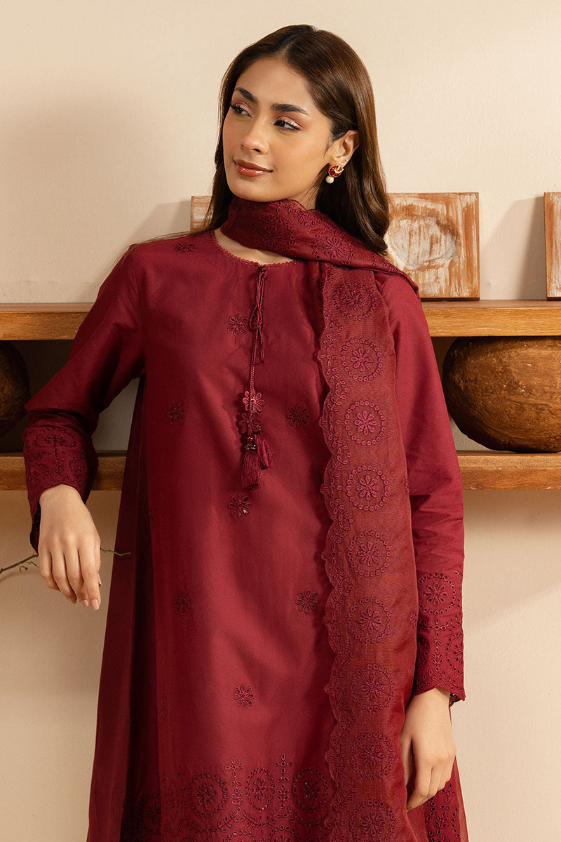 CARMINE GLOW-2PC (SHIRT & DUPATTA)