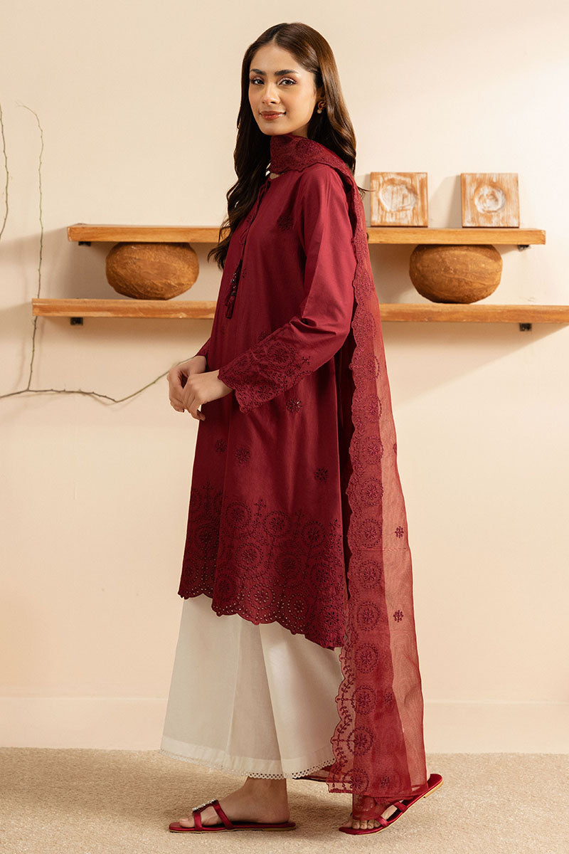 CARMINE GLOW-2PC (SHIRT & DUPATTA)