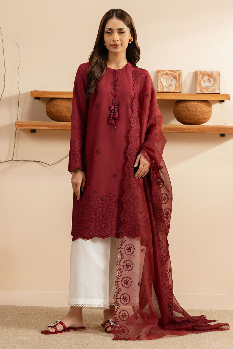 CARMINE GLOW-2PC (SHIRT & DUPATTA)