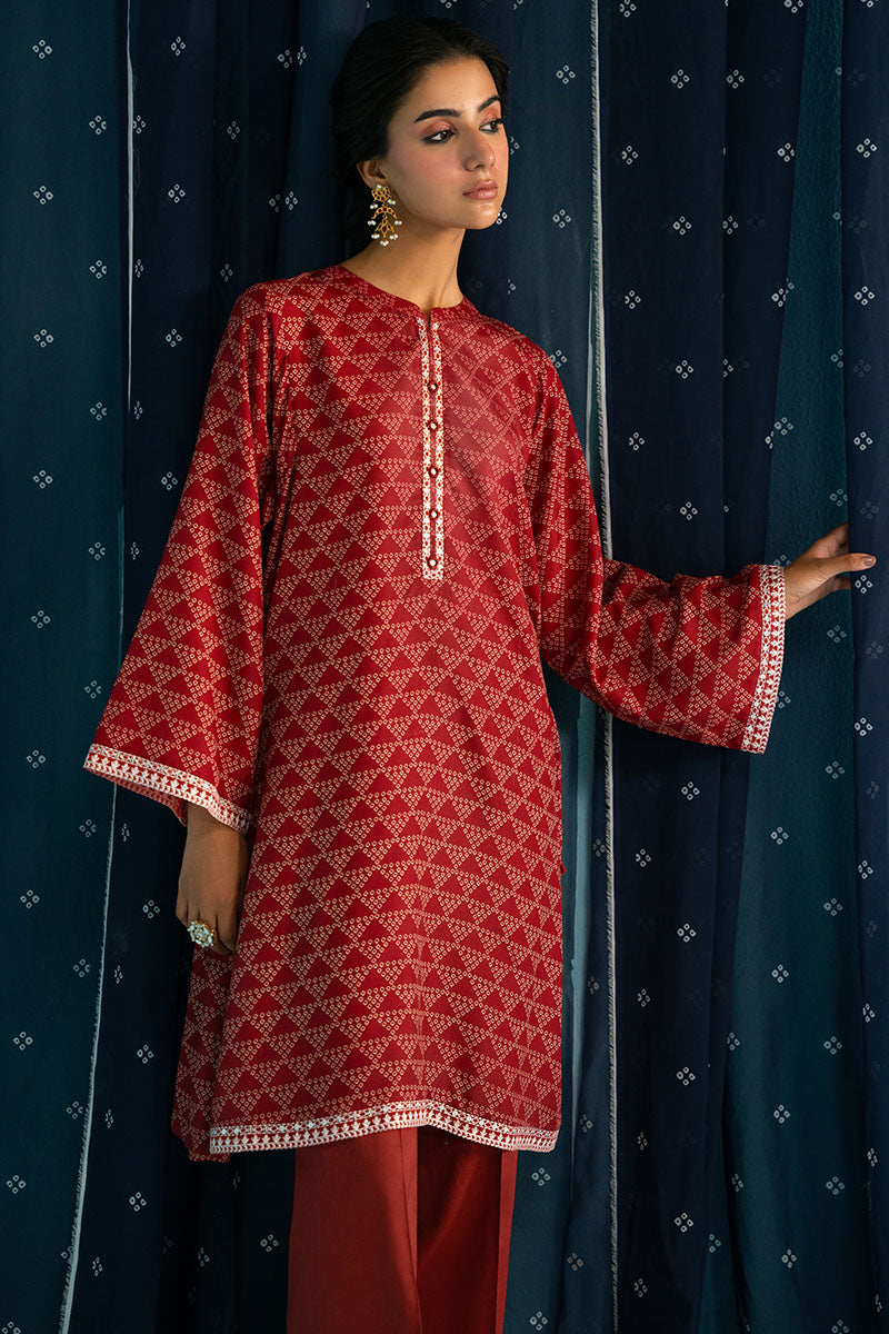 RED ALLURE-2PC (SHIRT & TROUSER)