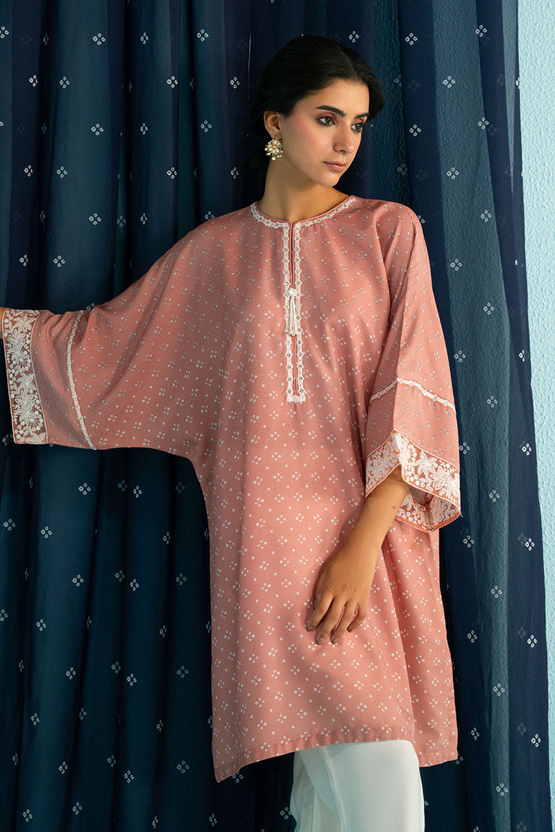 PINK SALT PRINTED LAWN SHIRT