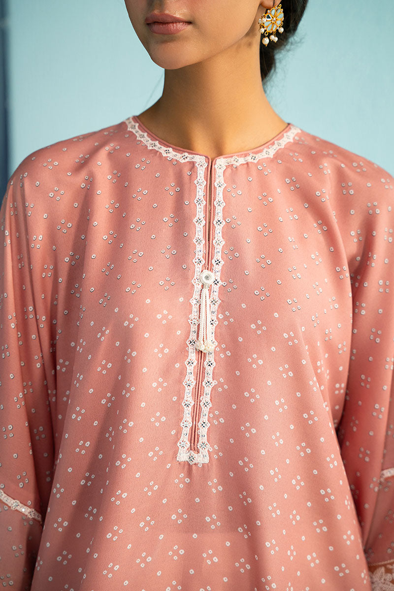 PINK SALT PRINTED LAWN SHIRT