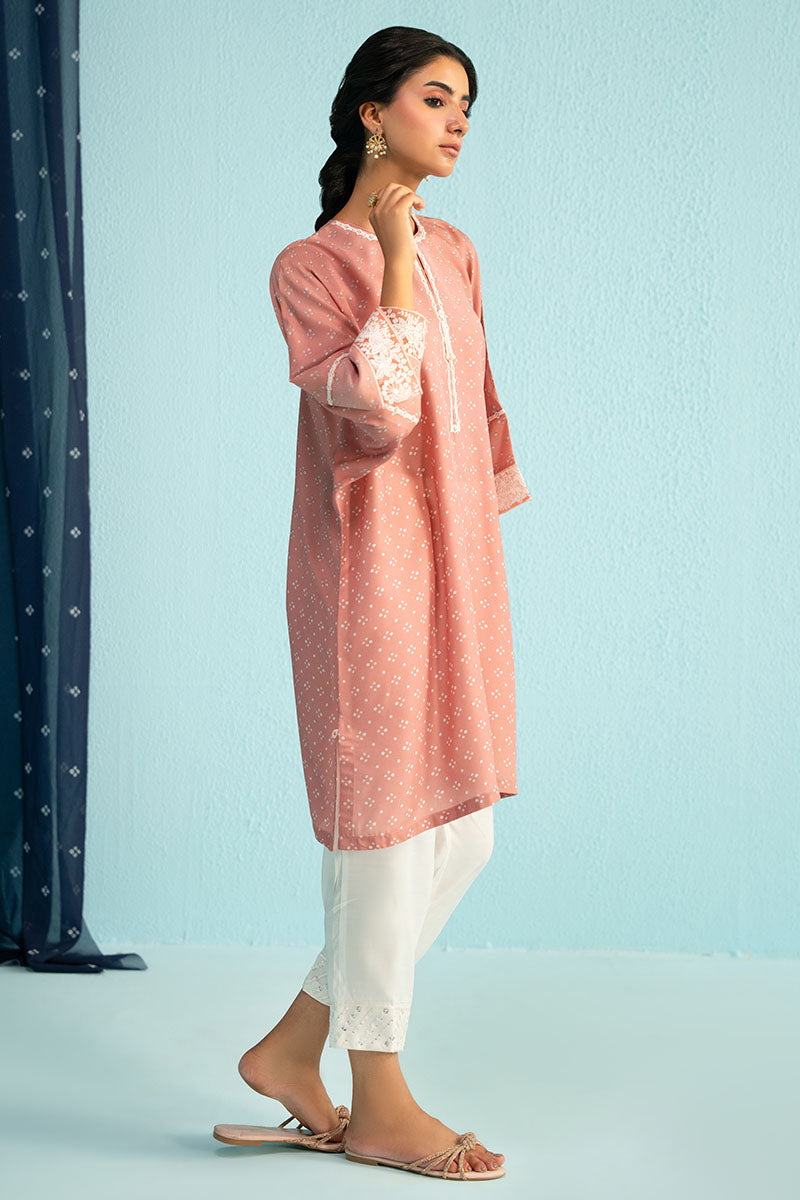 PINK SALT PRINTED LAWN SHIRT
