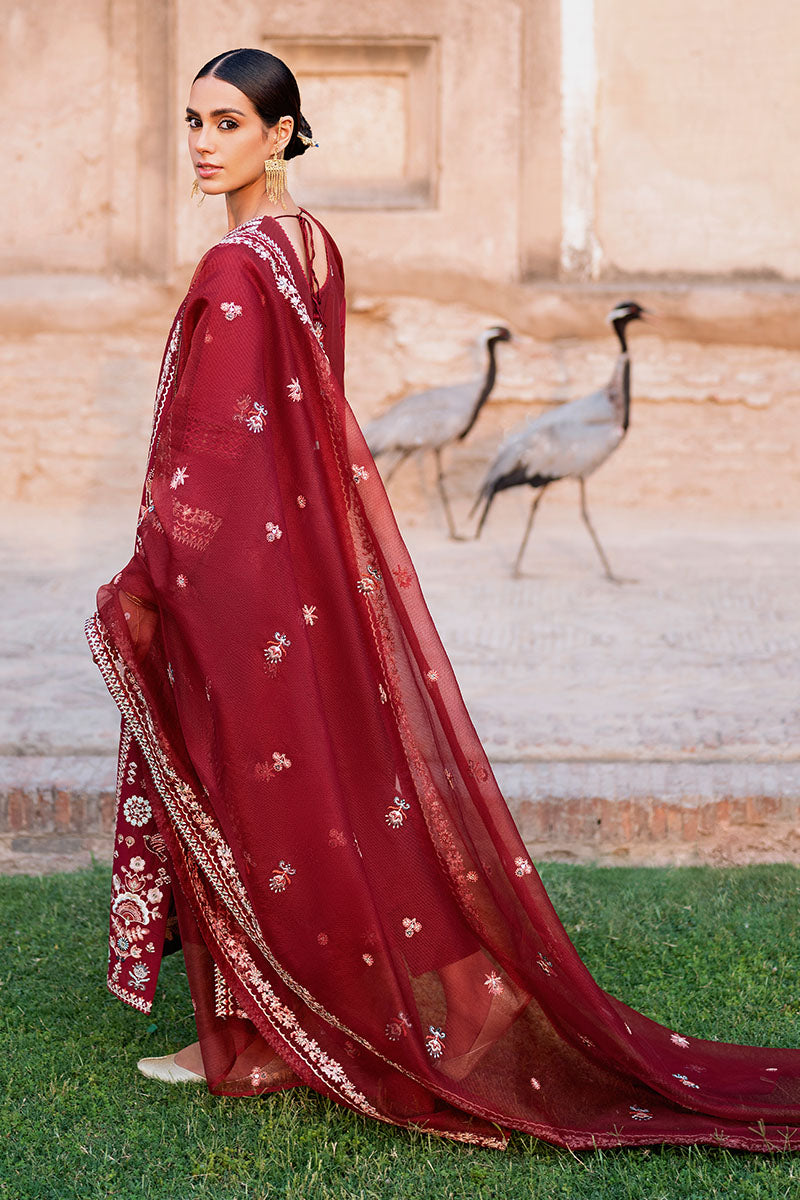 ROUGE ZEST-3PC EMBROIDERED LAWN SUIT