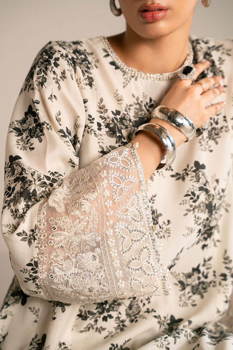 OBSIDIAN BLOOM-2PC (SHIRT & DUPATTA)