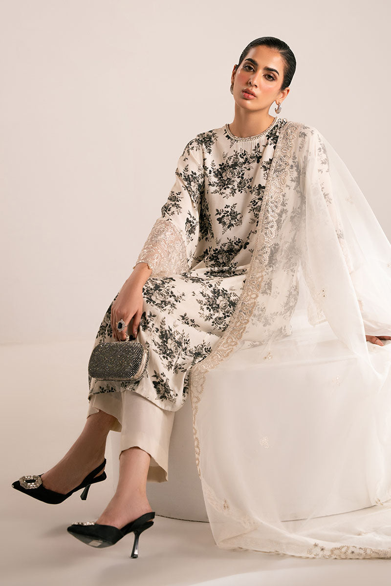 OBSIDIAN BLOOM-2PC (SHIRT & DUPATTA)