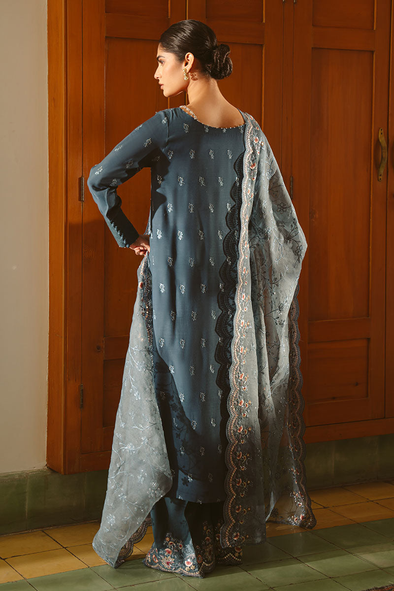 MAJESTIC TEAL-3PC (SILK EMBROIDERED PRET)